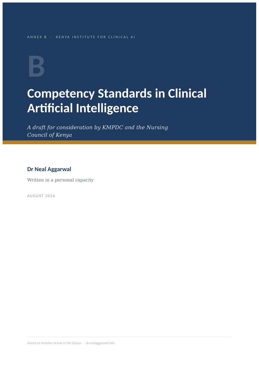 Cover of Annex B — Competency Standards in Clinical Artificial Intelligence